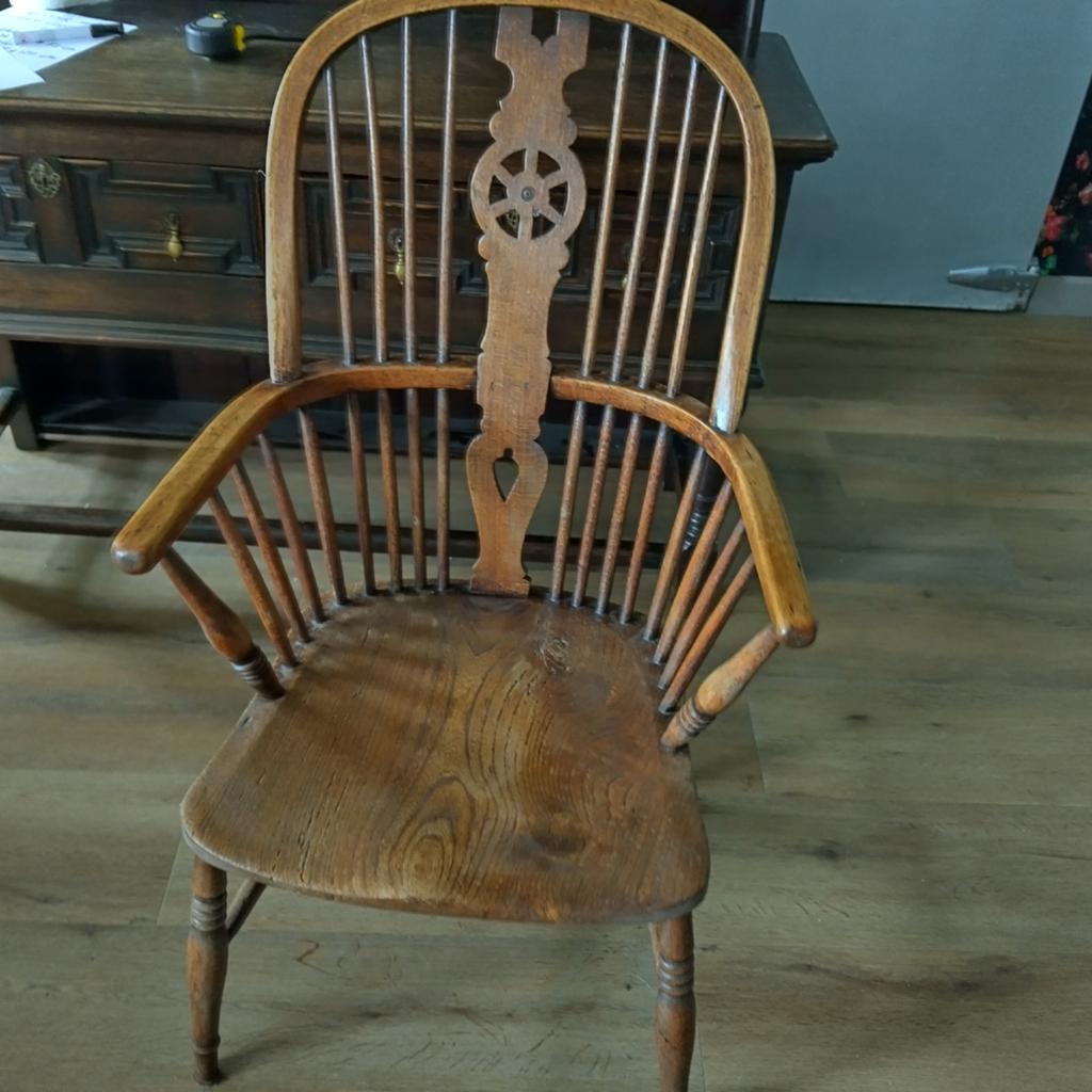 Antieke Windsor stoel - Eikenhout, Antiek en Kunst, Ophalen