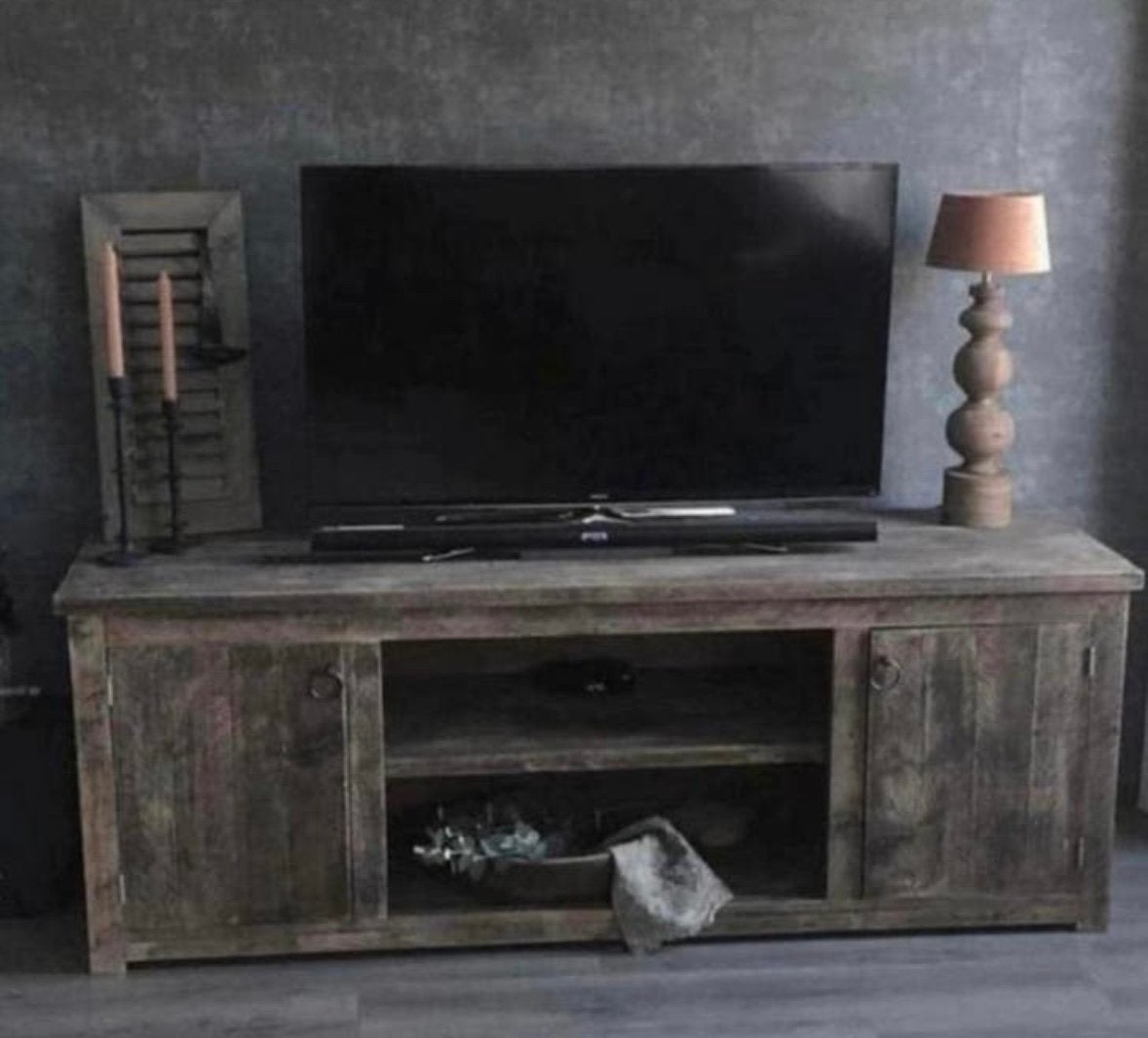 ~Stoer Sober Landelijk Houten Tv-meubel/Wandmeubel~, Ophalen of Verzenden, Nieuw