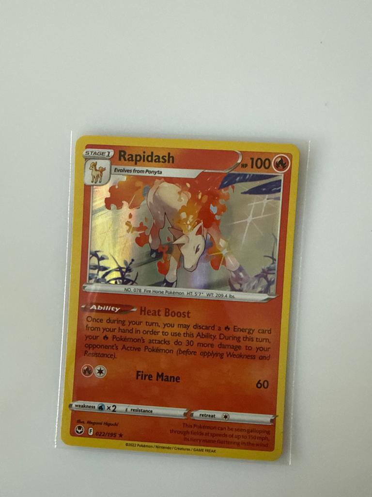 Rapidash Pokémon Kaart 022/195 Foil, Ophalen of Verzenden, Zo goed als nieuw, Losse kaart, Foil