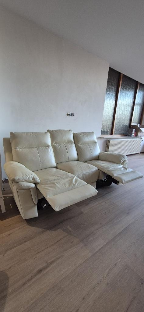 DRIEZITS RELAXBANK (RECLINER SOFA), Huis en Inrichting, Banken | Bankstellen, Ophalen, Gebruikt, Driepersoons, Leer