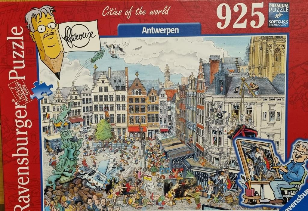 Ravensburger puzzel Cities of the world Antwerpen, 1x gelegd, Ophalen, 500 t/m 1500 stukjes, Zo goed als nieuw