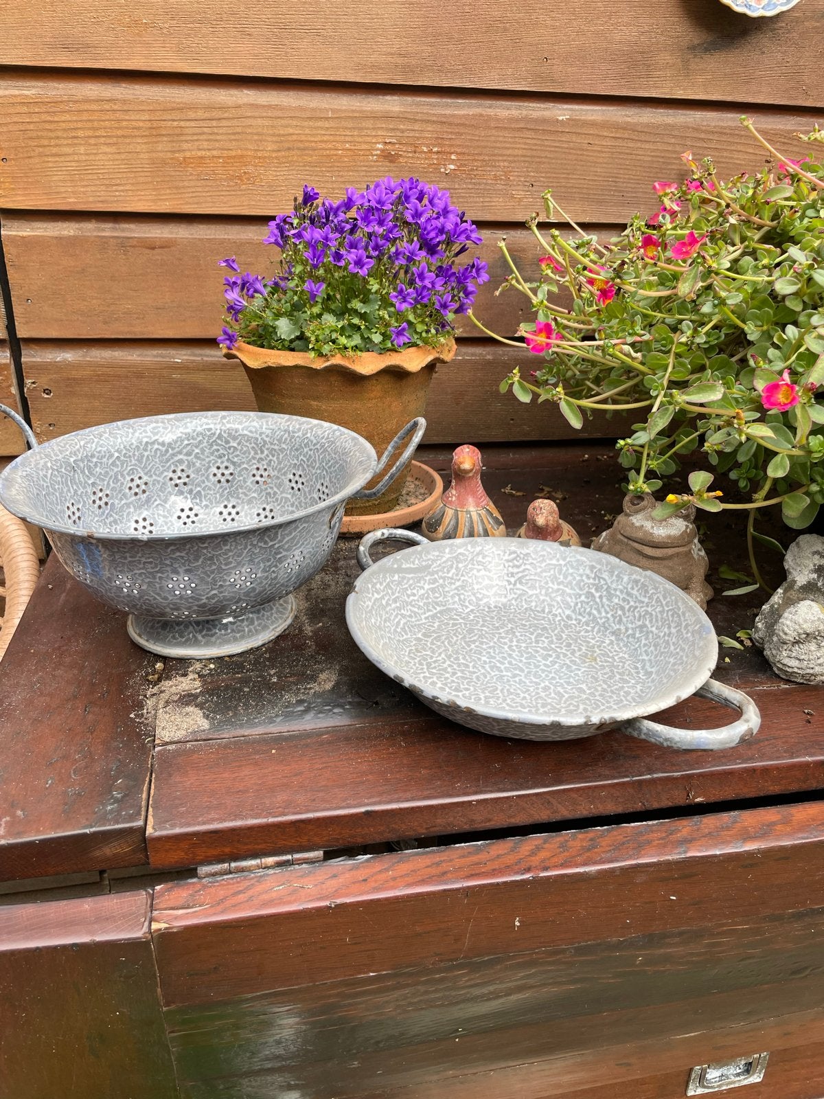 Vintage geëmailleerde keukenset - 10 stuks, Ophalen of Verzenden