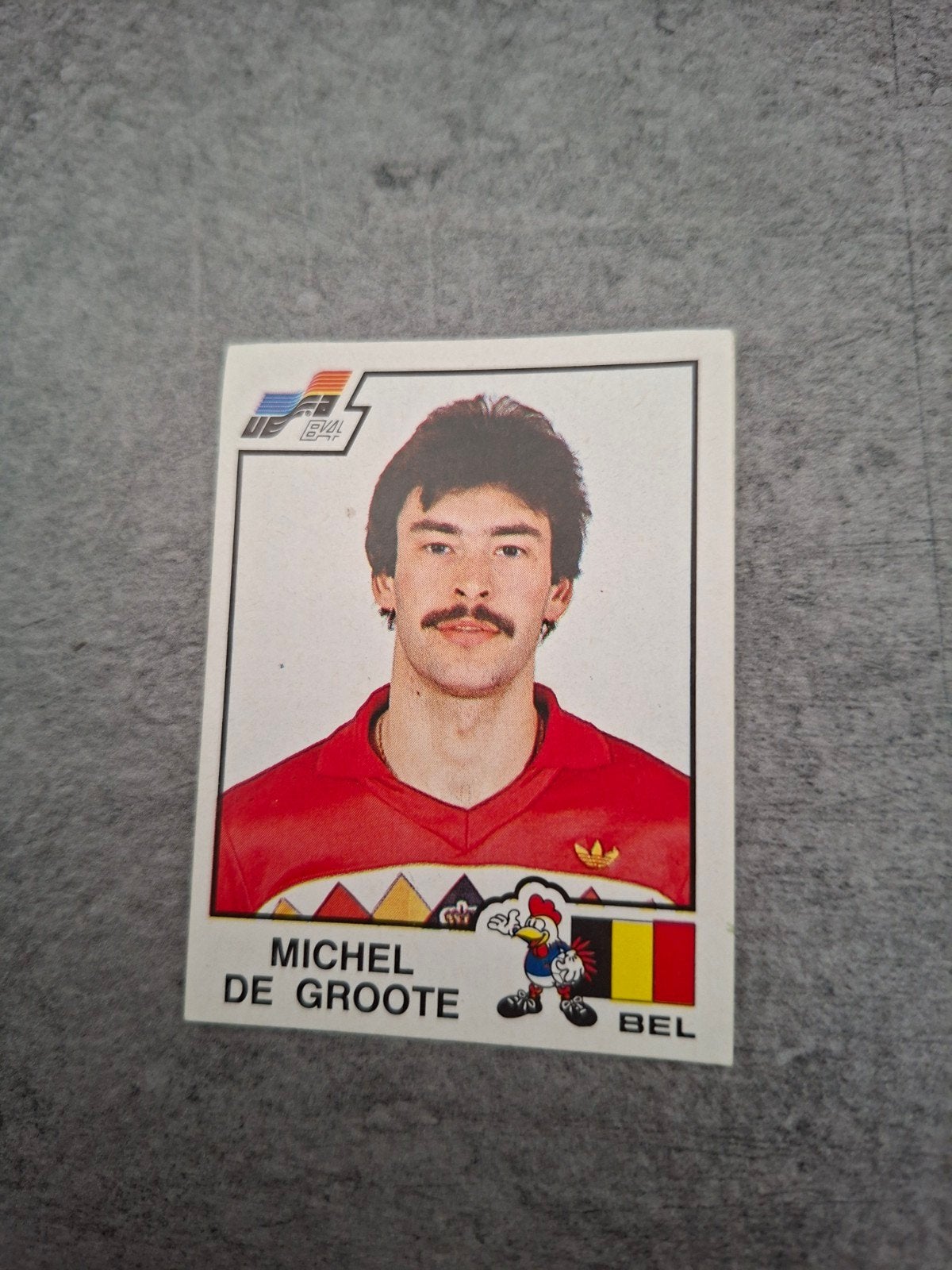 Panini sticker Euro 84 France. Michel de Groot België., Ophalen of Verzenden, Zo goed als nieuw, Sticker