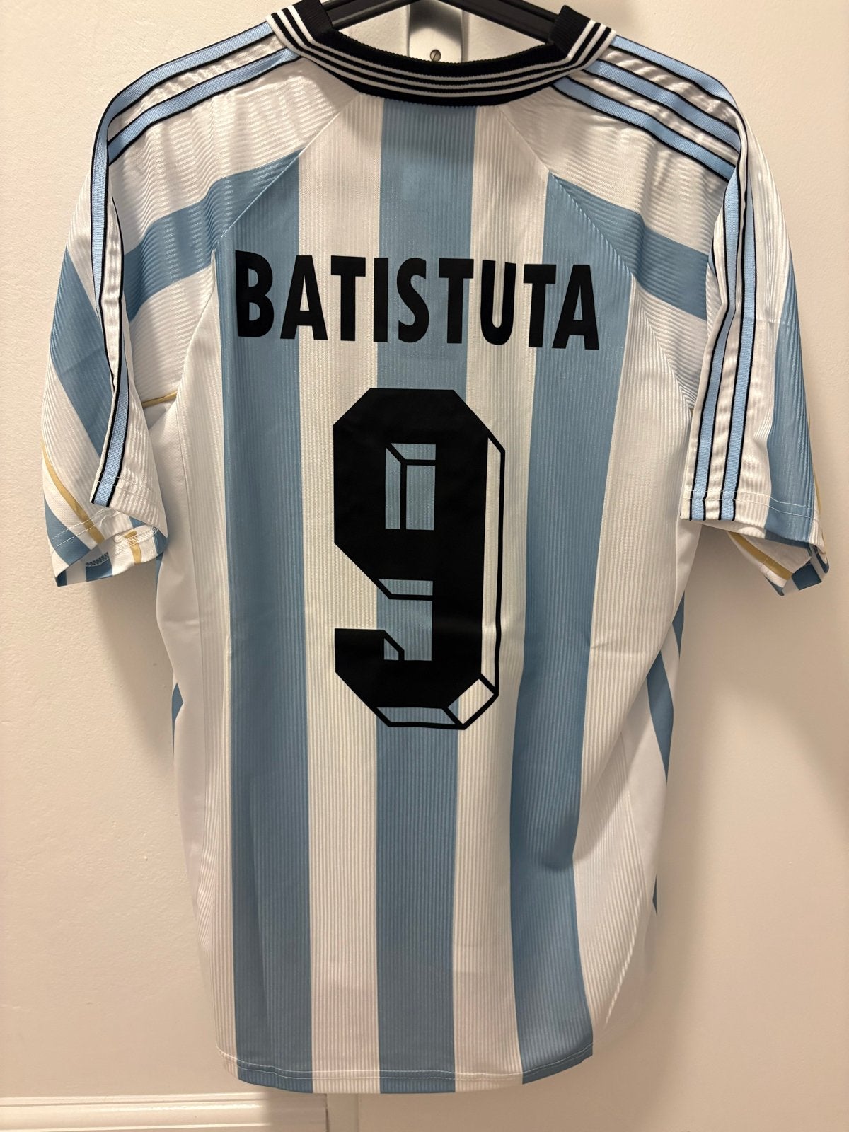 Retro Argentinië  Batistuta wk 1998 thuis large adidas Diego, Ophalen of Verzenden, Nieuw, Maat 52/54 (L), Blauw