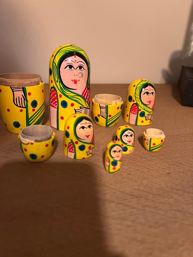 Russische matroesjka's, Indisch thema 5 stuks, Ophalen of Verzenden, Gebruikt