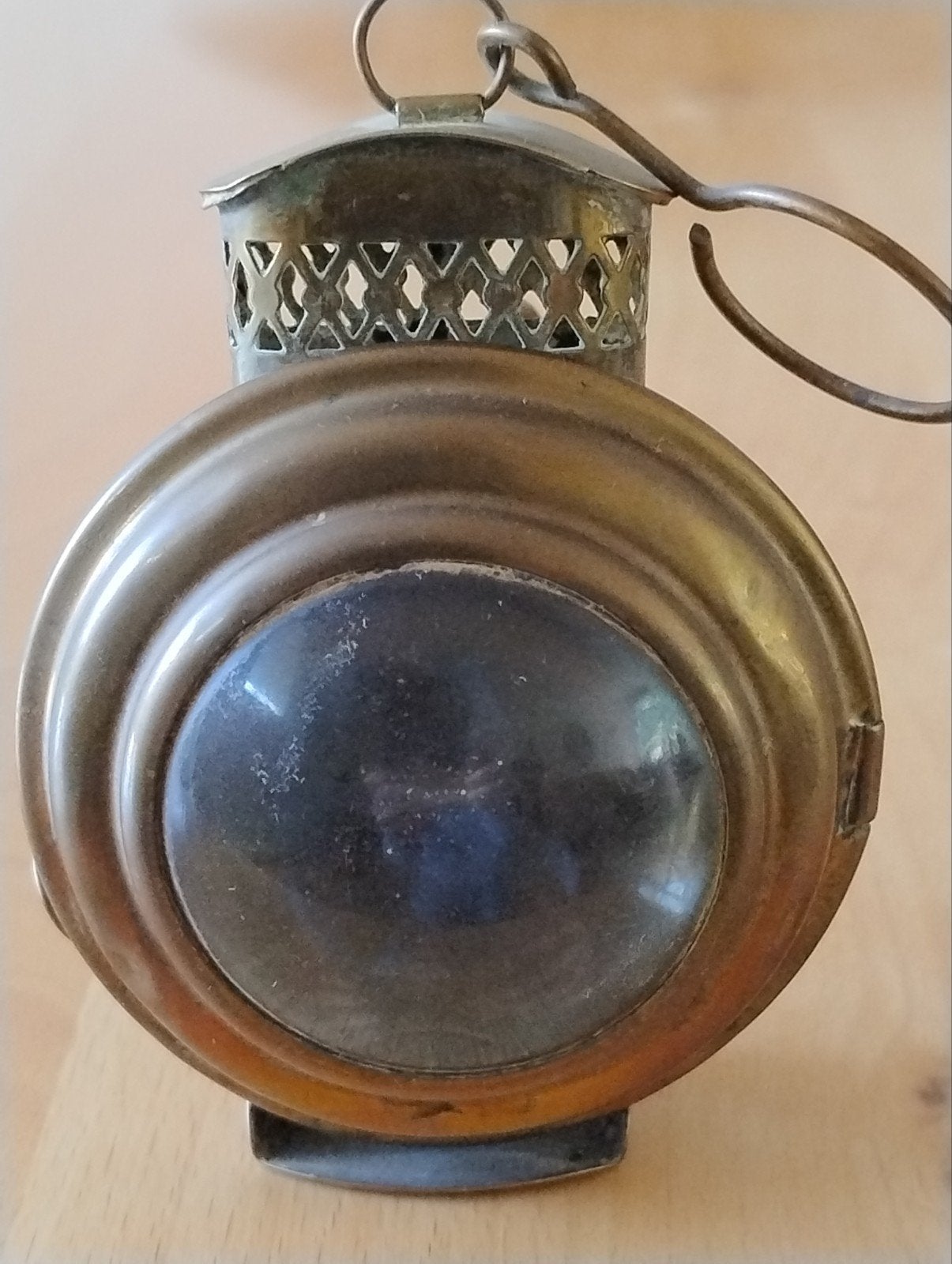 Antiek windlicht koper, Ophalen