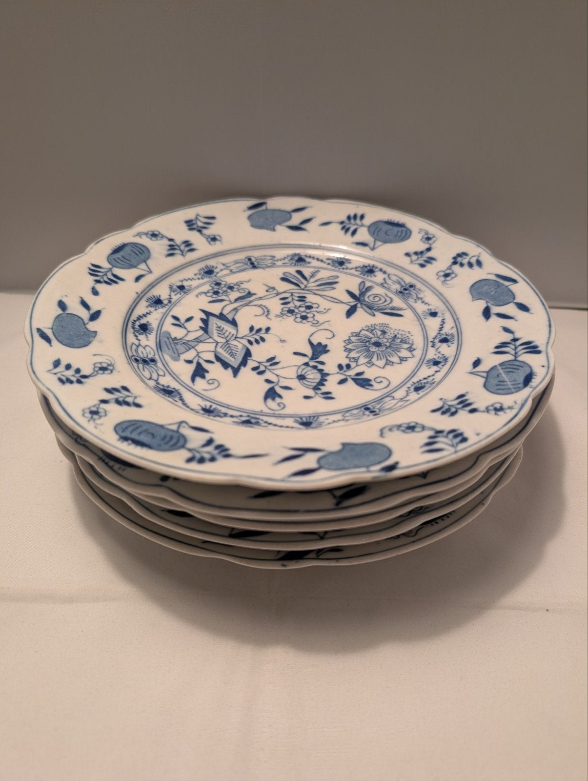 5x Antieke Zwiebelmuster borden - Louis Regout Mosa  rek5, Ophalen of Verzenden