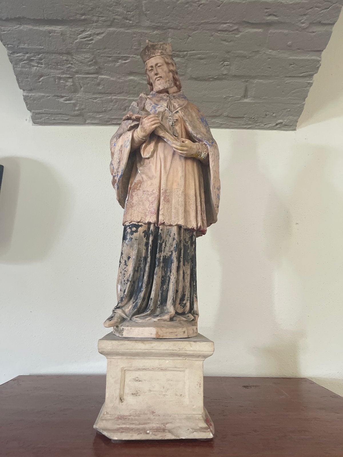 Antiek beeld van de heilige Nepomuk, Antiek en Kunst, Antiek | Religie, Ophalen