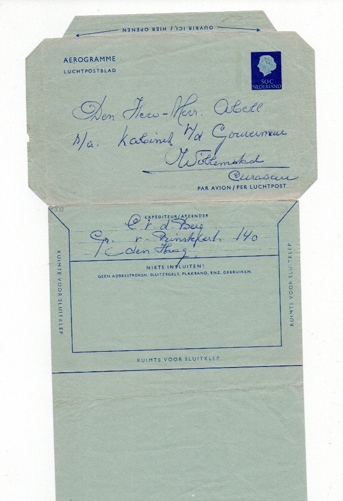 Postwaardestukm - Aerogramme Luchtpostblad. Geuzendam 23, Ophalen of Verzenden, Brief
