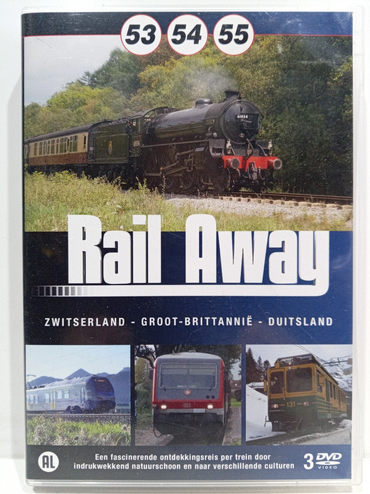 Rail Away DVD Box: Zwitserland, Groot-Brittannië, Duitsland, Cd's en Dvd's, Dvd's | Documentaire en Educatief, Gebruikt, Alle leeftijden