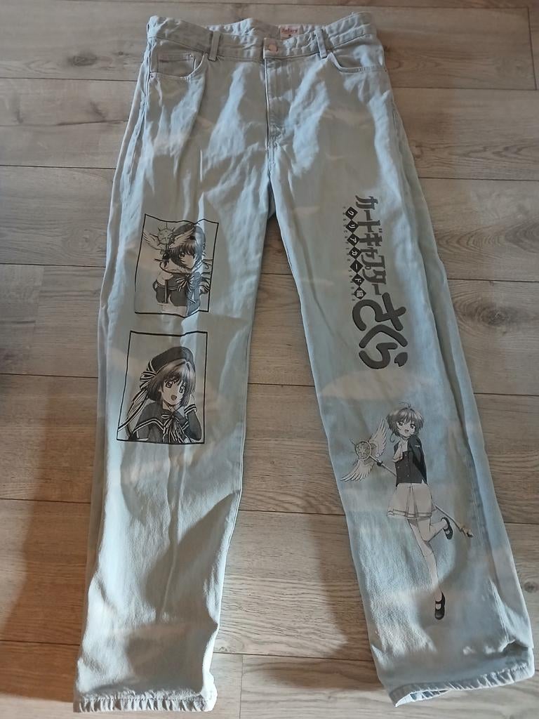 Anime Sakura broek, Ophalen, Blauw, Bershka, Zo goed als nieuw