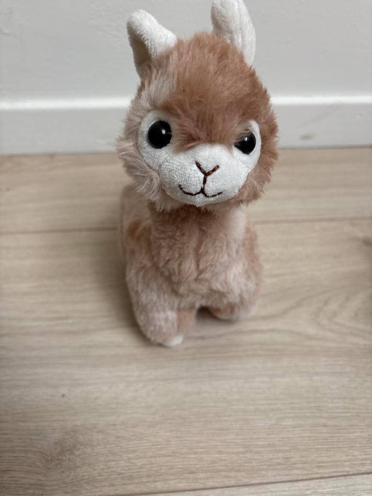 Bruine alpaca knuffel, Gebruikt, Overige typen, Ophalen of Verzenden, Met label
