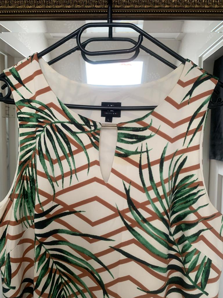 Jurk K-design maat L 40 mouwloos met tailleband, Kleding | Dames, Jurken, Ophalen of Verzenden, Gedragen, Maat 42/44 (L), Overige kleuren