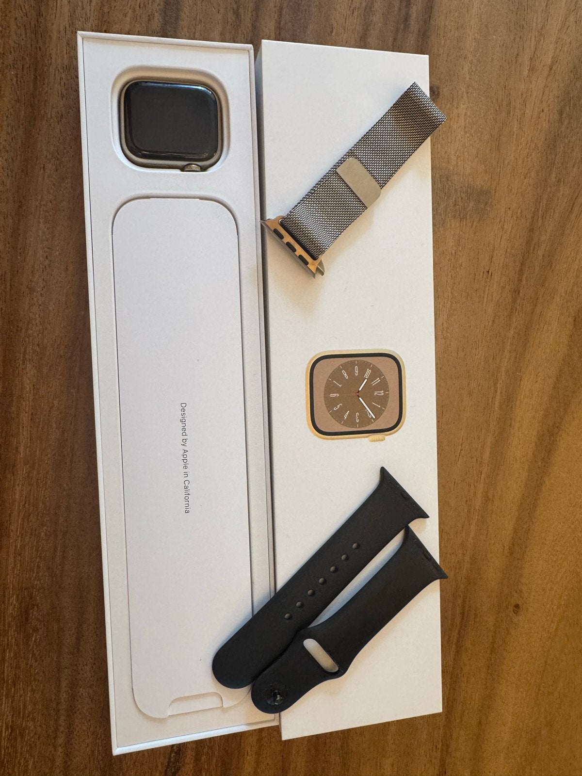 Apple Watch Series 8 titanium Goud 41mm, Geel, IOS, Ophalen of Verzenden, Waterdicht