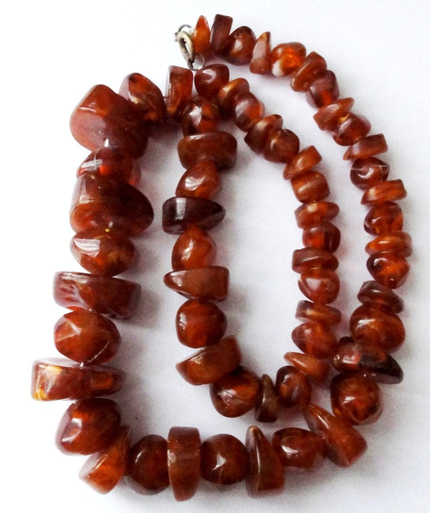 Prachtige Barnsteen Amber ketting, collier, 57 gr, Ophalen, Bruin, Zo goed als nieuw, Steen of Mineraal