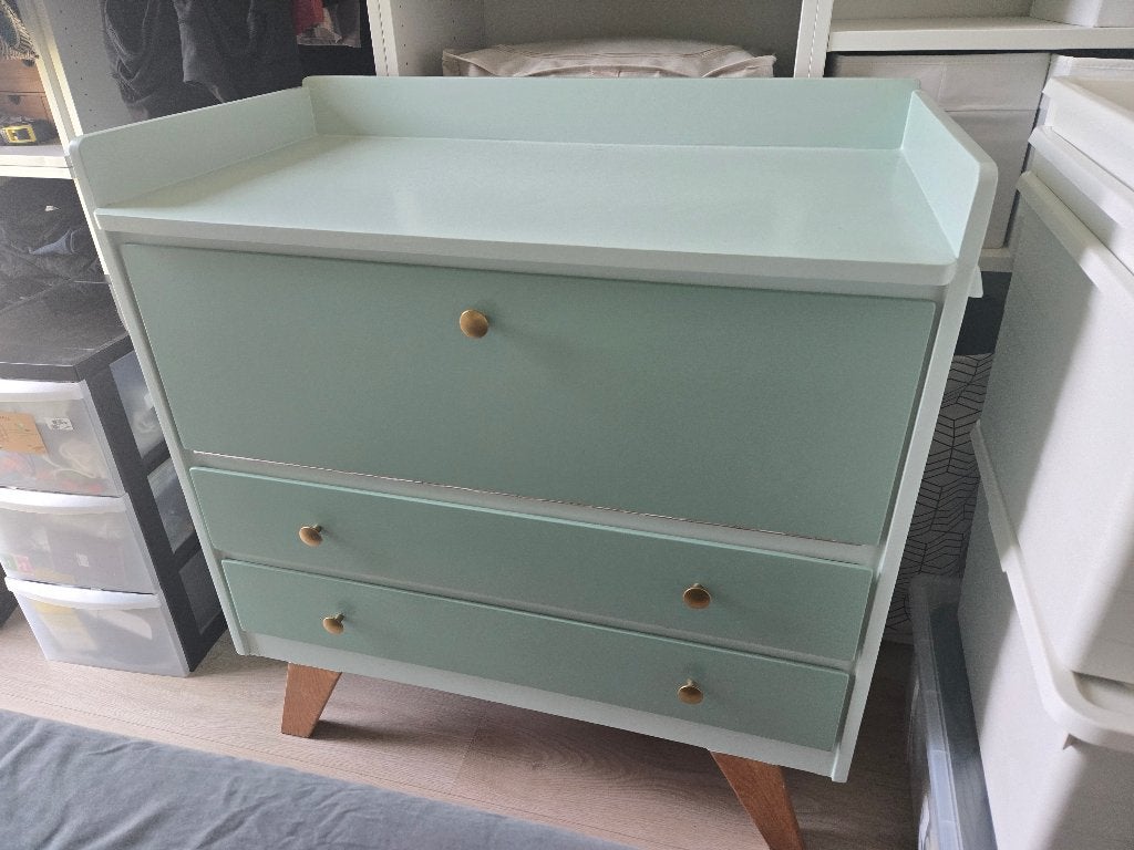 Commode vintage groen, Kinderen en Baby's, Kinderkamer | Commodes en Kasten, Ophalen, Gebruikt, 75 tot 100 cm, Minder dan 50 cm