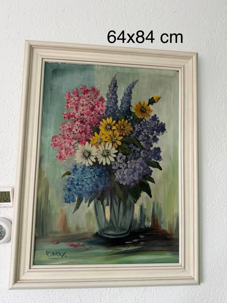 Bloemen schilderij, Antiek en Kunst, Kunst | Schilderijen | Klassiek, Verzenden