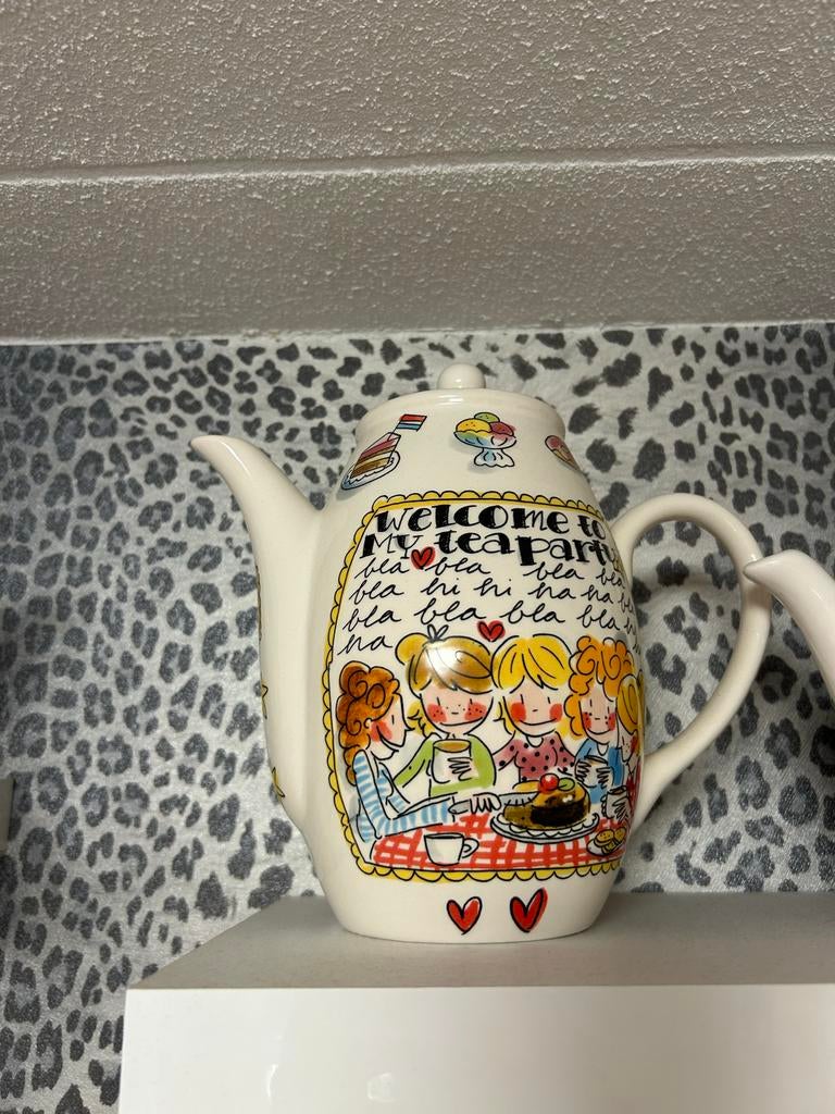 Blond Amsterdam theepot 'Welcome to My Teaparty', Gebruikt, Blond Amsterdam, Overige typen, Ophalen of Verzenden