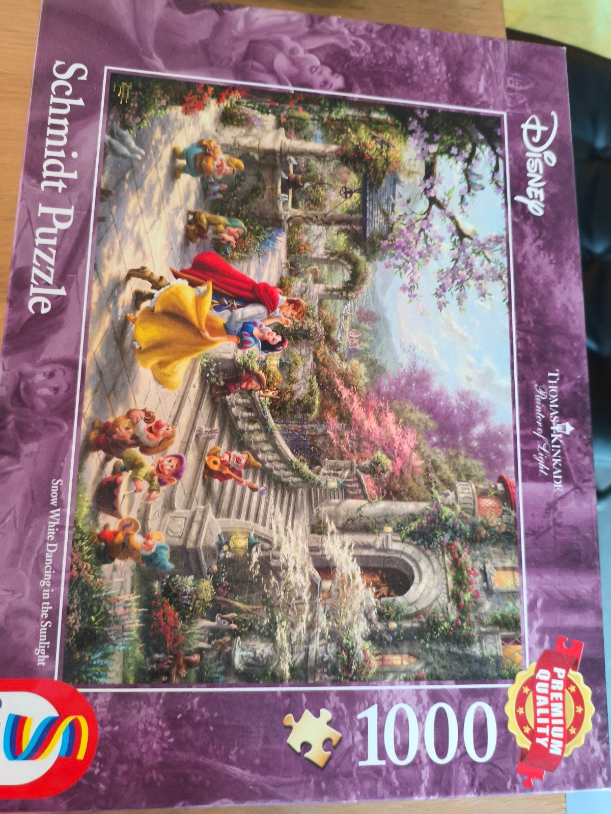 puzzel Sneeuwwitje kinkade, Ophalen of Verzenden, 500 t/m 1500 stukjes, Zo goed als nieuw, Legpuzzel