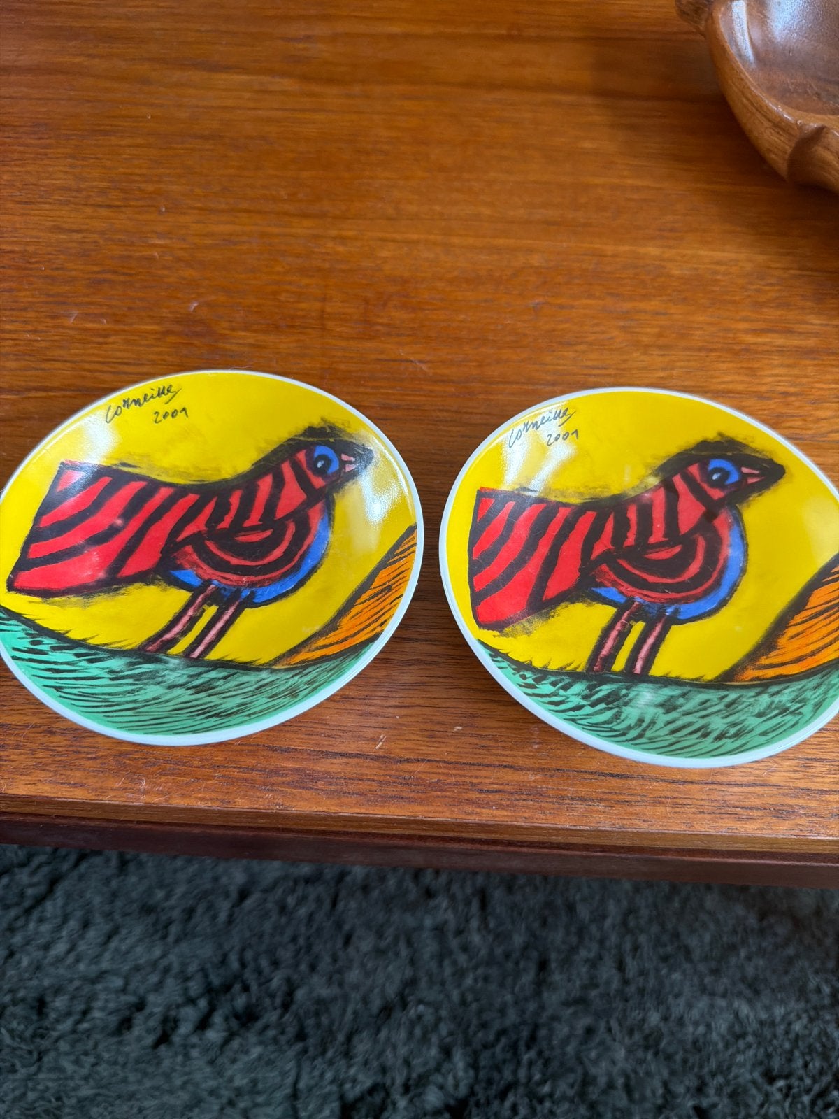 Corneille schaaltjes vogel 2001 - Set van 2, Ophalen of Verzenden