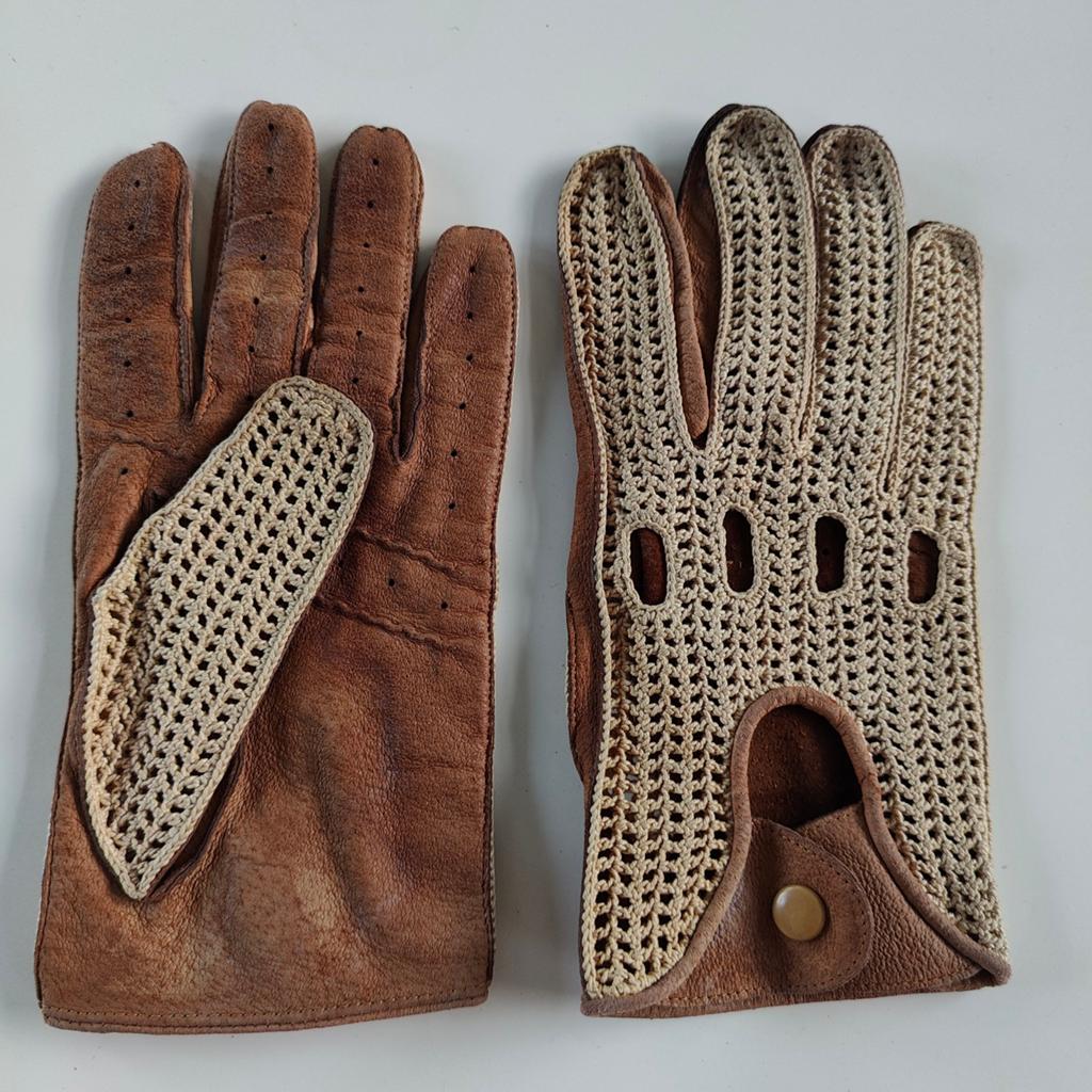 Vintage leren rijhandschoenen met haakwerk, Kleding | Dames, Riemen en Ceinturen, Gedragen, Bruin, Echt leder, Ophalen of Verzenden