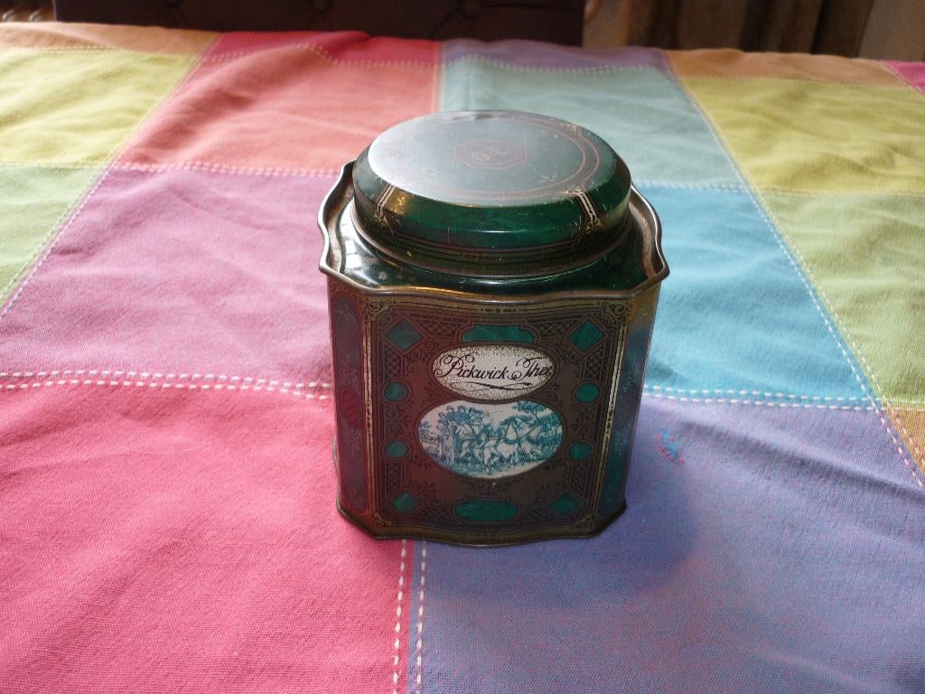 Antieke vintage pickwick theeblik in zeer goede staat, Verzamelen, Blikken, Ophalen of Verzenden, Zo goed als nieuw, Thee, Pickwick
