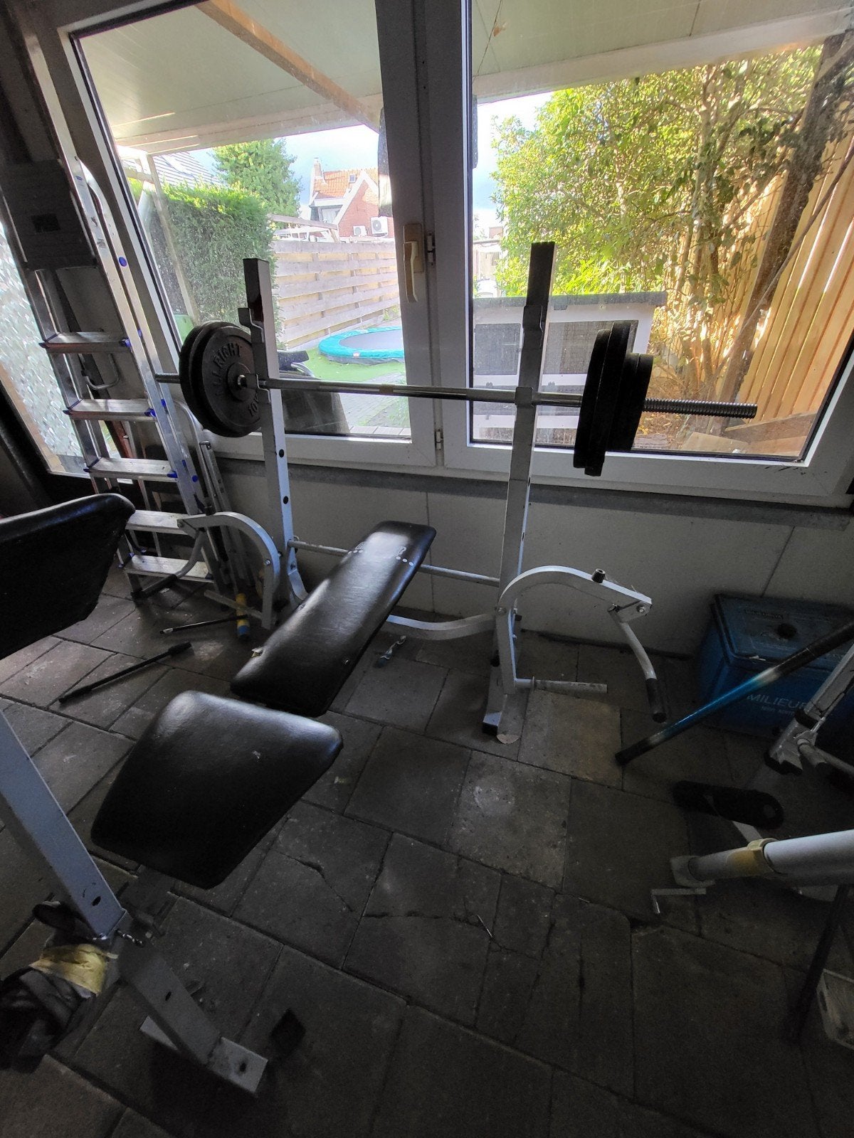 Complete Fitness Set: Halterbank, Halters en Gewichten, Sport en Fitness, Ophalen, Gebruikt, Armen, Fitnessbank