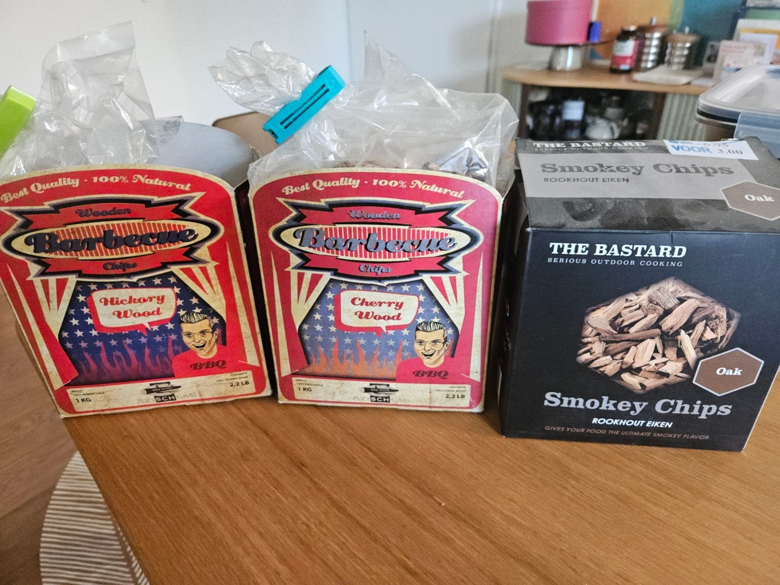 Hickory, kersen en eiken rookhout voor BBQ, Ophalen of Verzenden, Nieuw