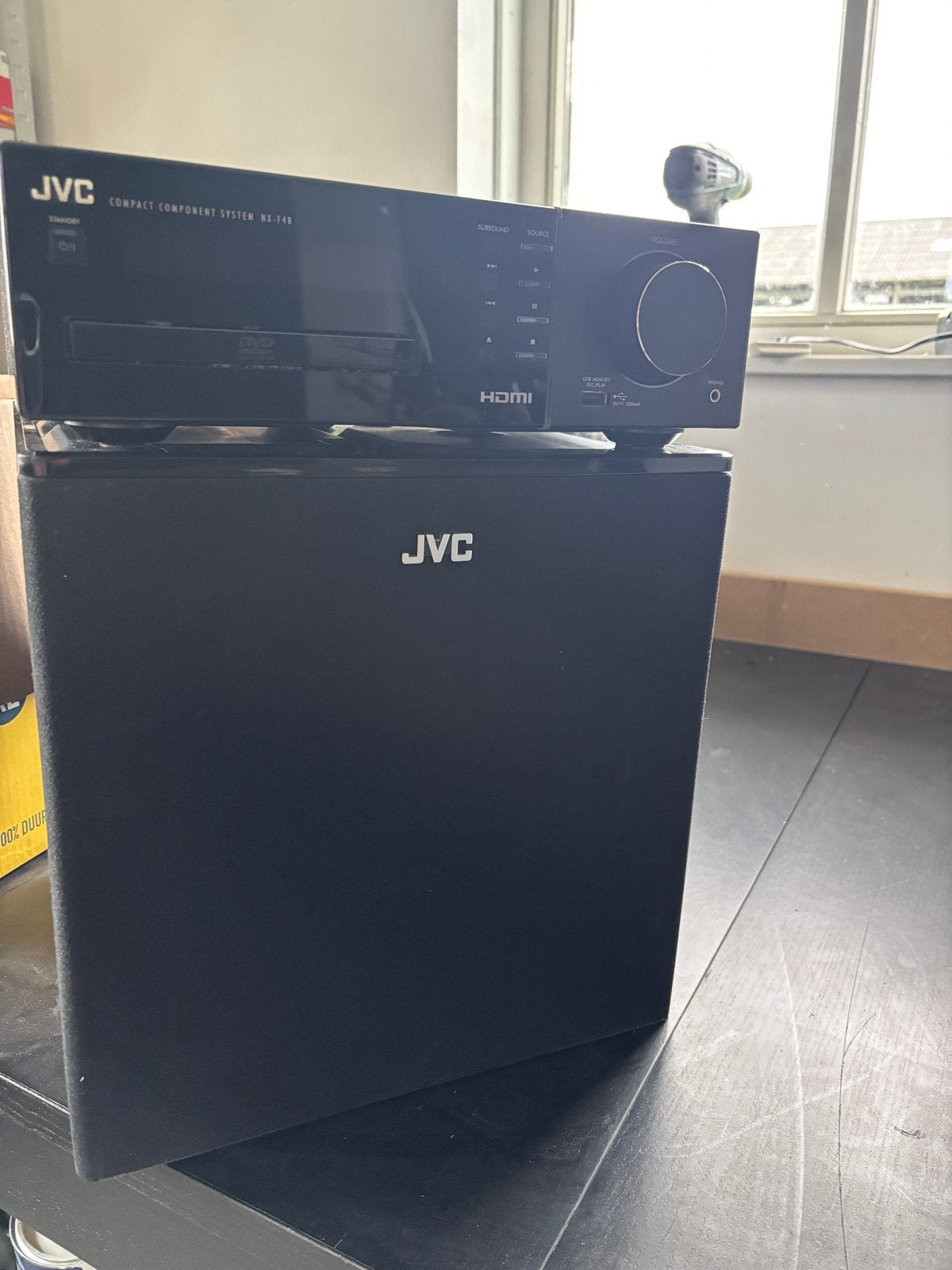 JVC Compact Component System met DVD-speler en speakers, JVC, 70 watt of meer, Ophalen of Verzenden, Dvd-speler