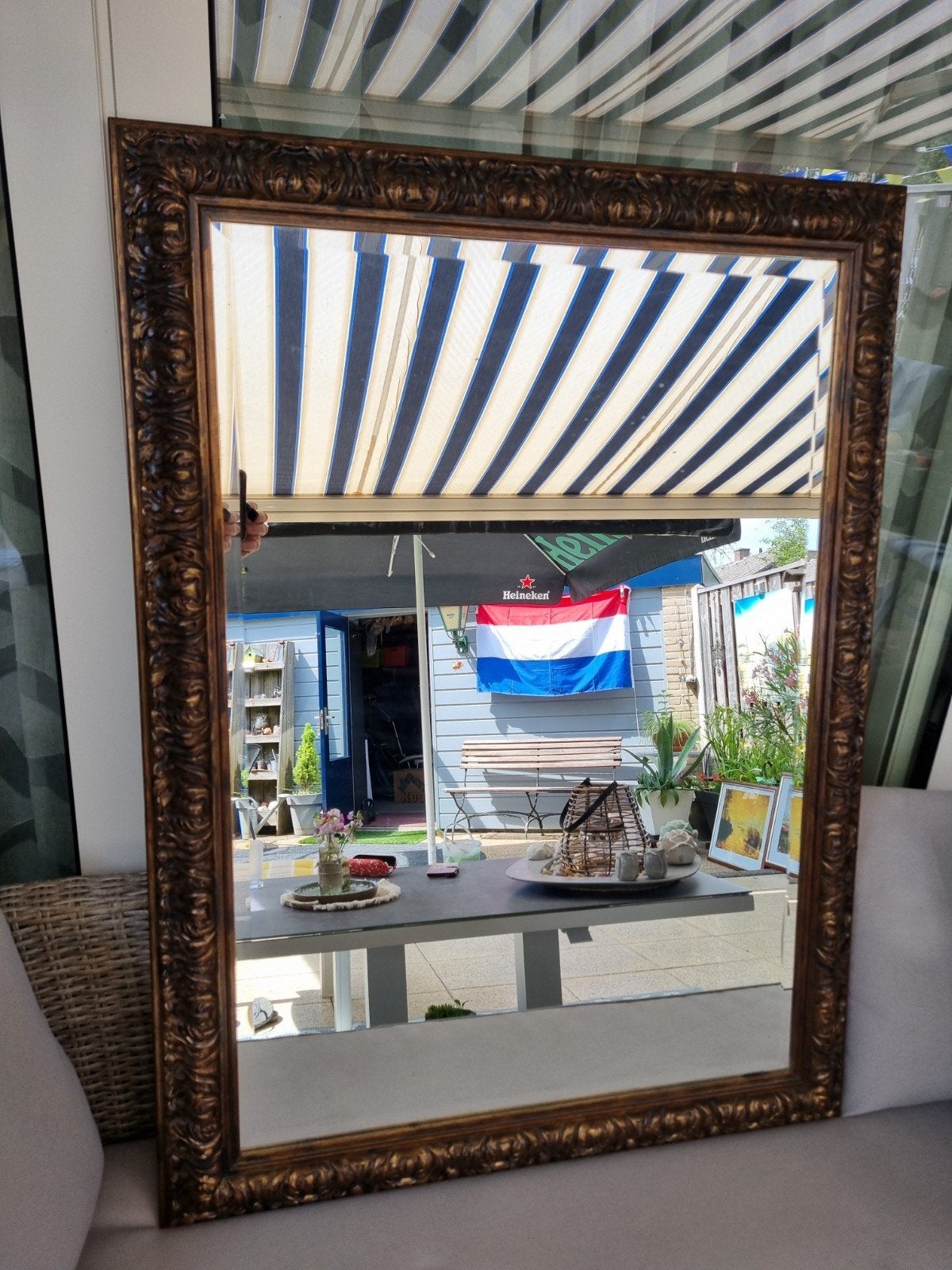 Grote spiegel met sierlijke lijst - Klassiek design, Ophalen