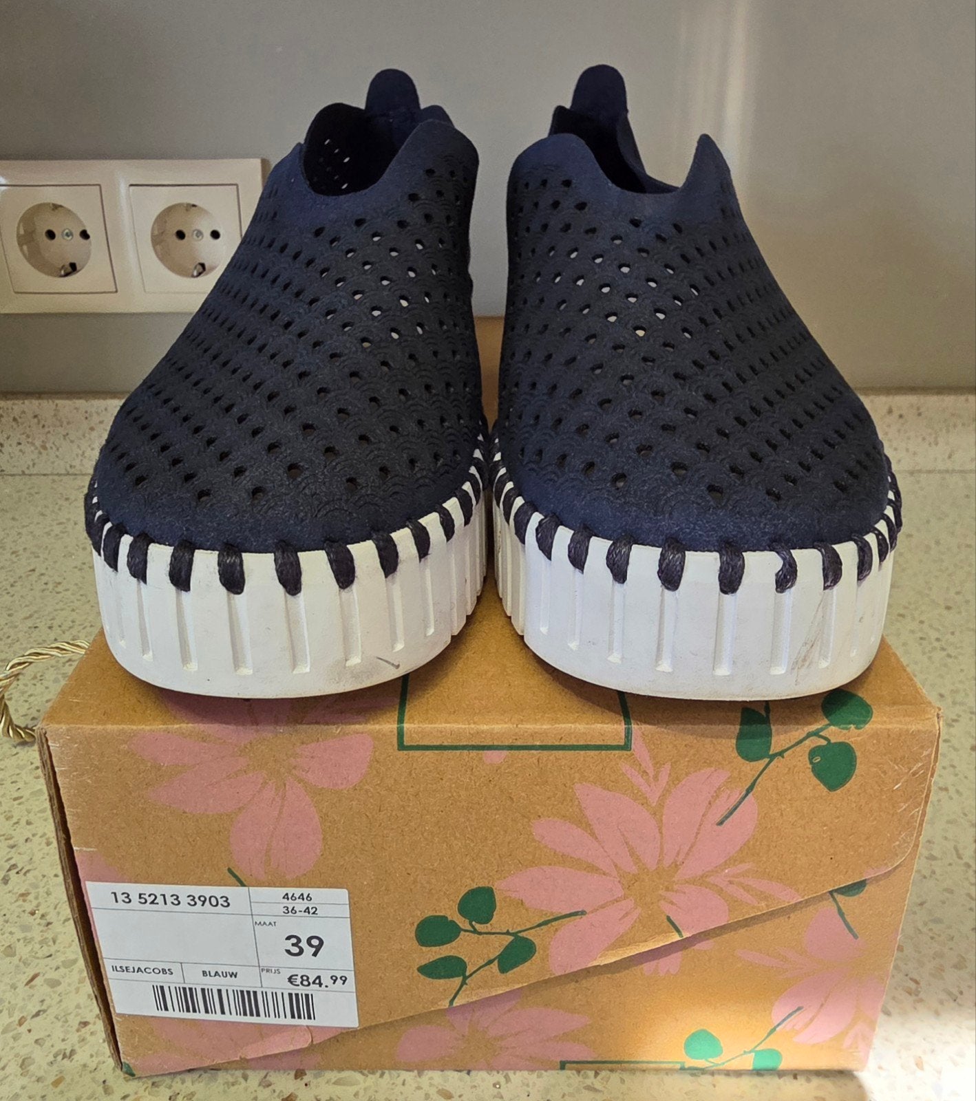 Ilse Jacobsen (zomer)schoenen maat 39, donkerblauw als nieuw, Blauw, Ophalen of Verzenden, Espadrilles of Moccasins, Ilse Jacobsen