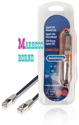 CAT6 FTP/UTP Netwerkkabel RJ45 Male - RJ45 Male 0,5 meter, Bandridge, Nieuw, Info@marbeco.nl, Ophalen of Verzenden