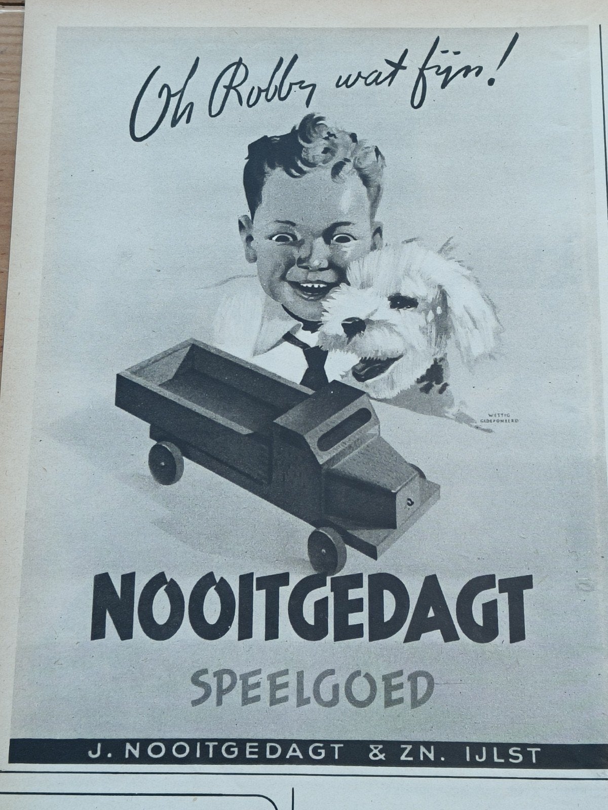 1949, RECLAME NOOITGEDAGT HOUTEN SPEELGOED, Ophalen of Verzenden, 1980 tot heden, Tijdschrift