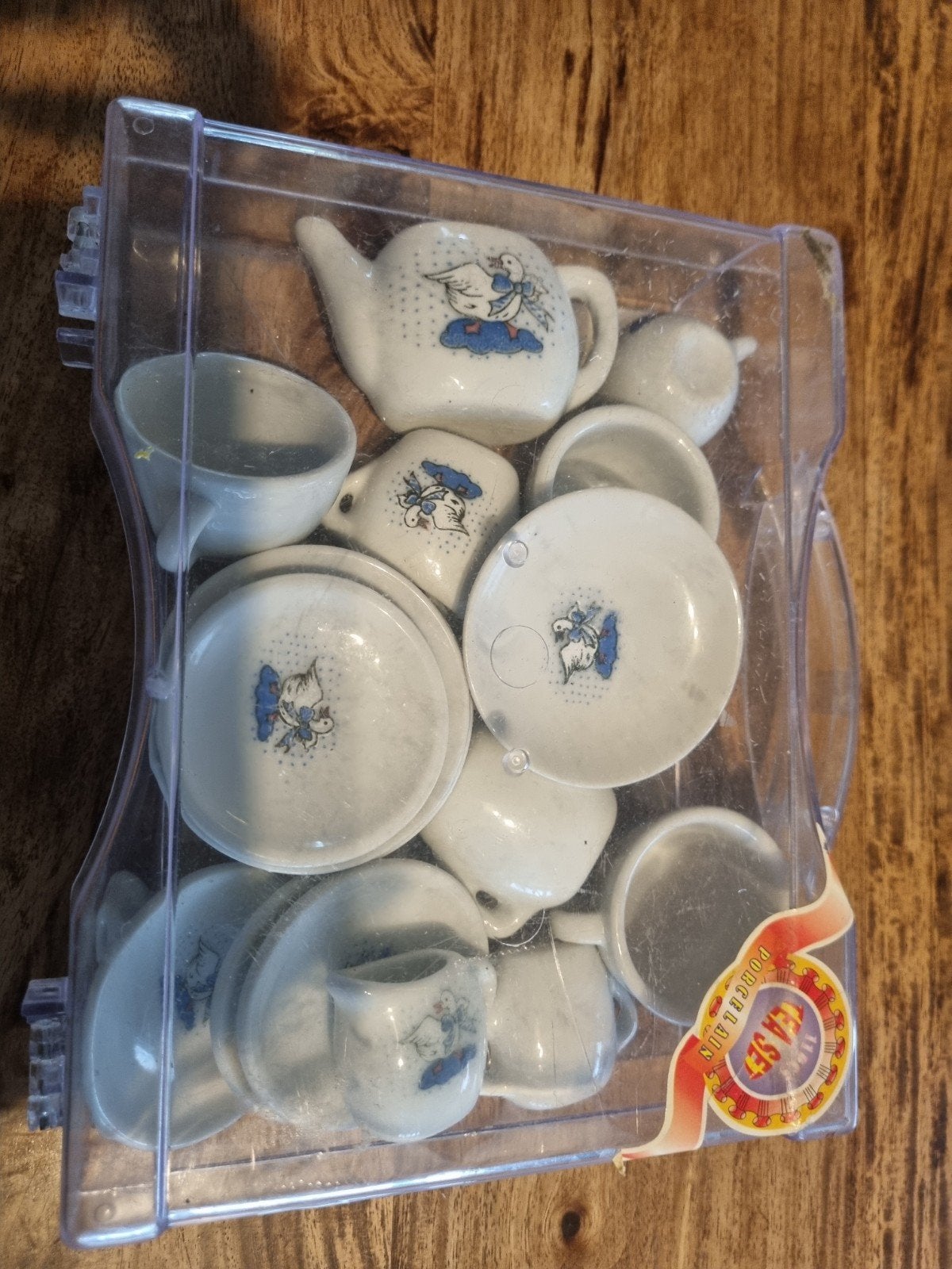 Vintage kinder  porseleinen theeserviesje met eendjes, Ophalen of Verzenden, Gebruikt, Jongen of Meisje