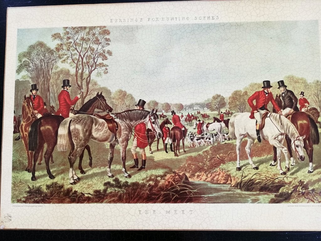 Klassiek Engels dienblad Herrings fox hunting scenes 51,5x38, Ophalen