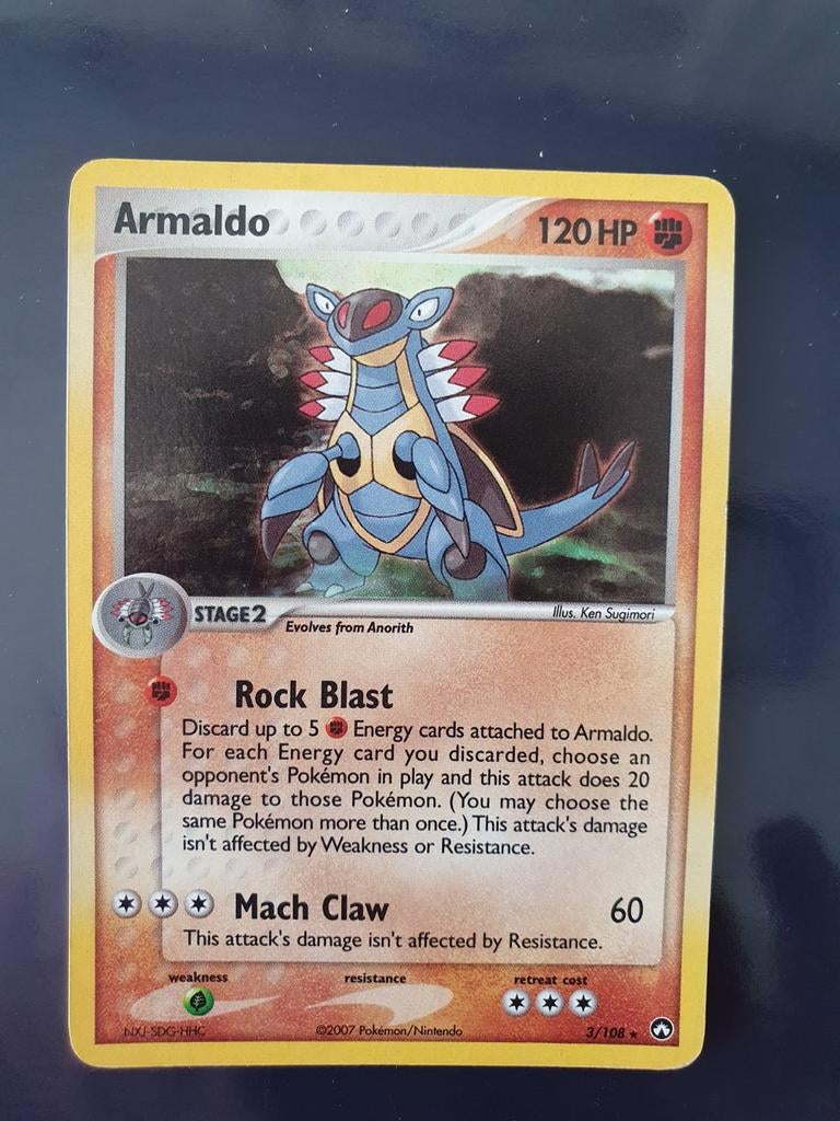 Armaldo 3/108 holo pokemon kaart, Ophalen of Verzenden, Zo goed als nieuw
