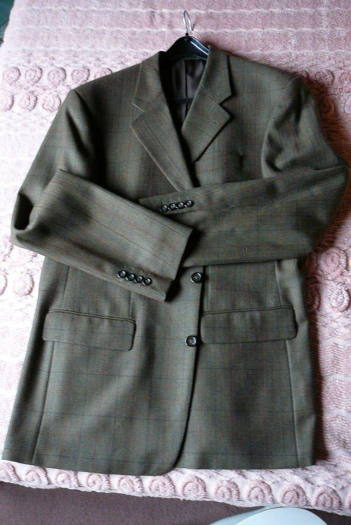 colbert mt 54 Groenig bruine ruit zgan  wol  30 euro, Maat 52/54 (L), Bruin, Westbury C&A, Ophalen of Verzenden