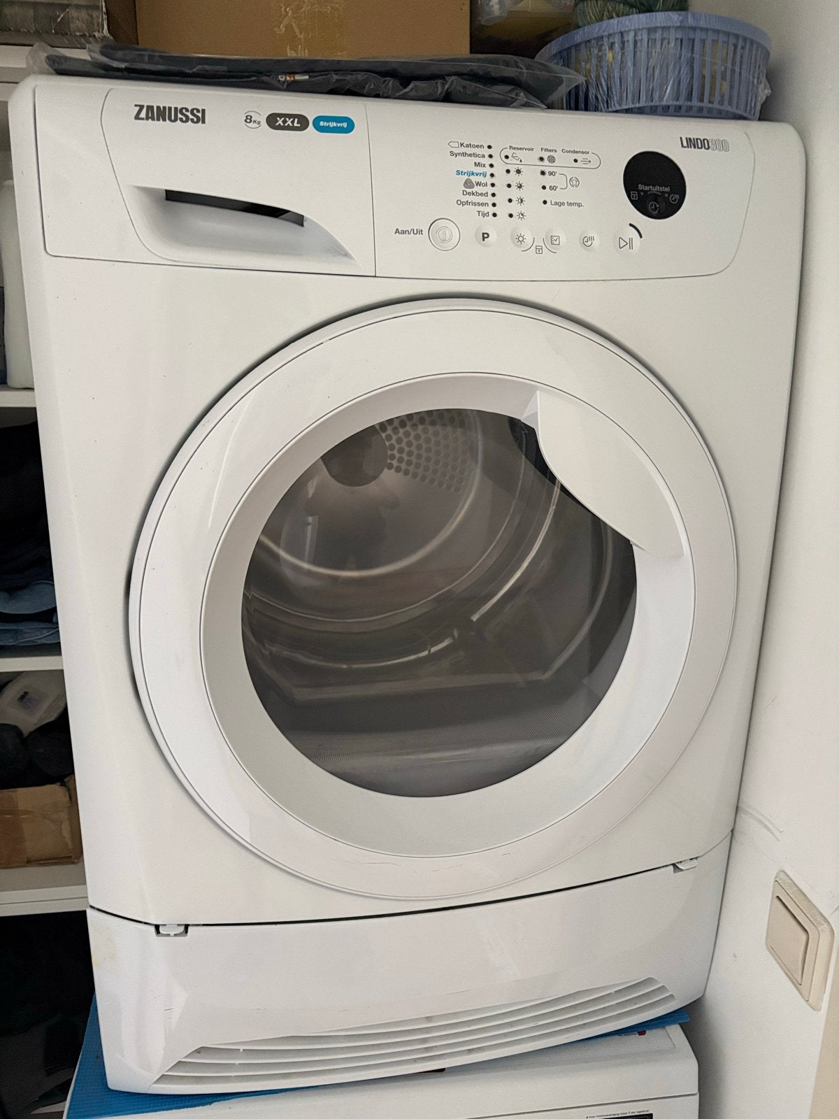 Zanussi Lindo 300 XXL 8kg droogmachine, Ophalen, Wolprogramma, Gebruikt, 8 tot 10 kg