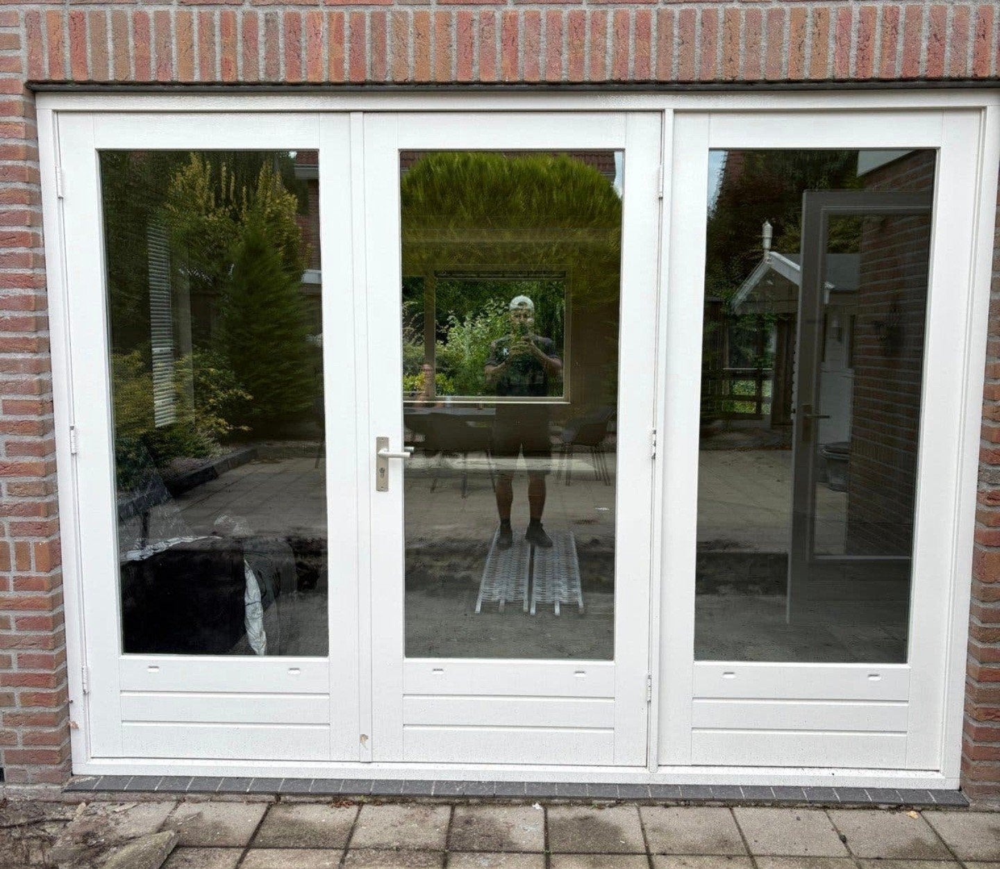 tuindeuren openslaande deuren + kozijn + buitendeur + kozijn, 75 tot 150 cm, Gebruikt, Deurkozijn, Ophalen of Verzenden