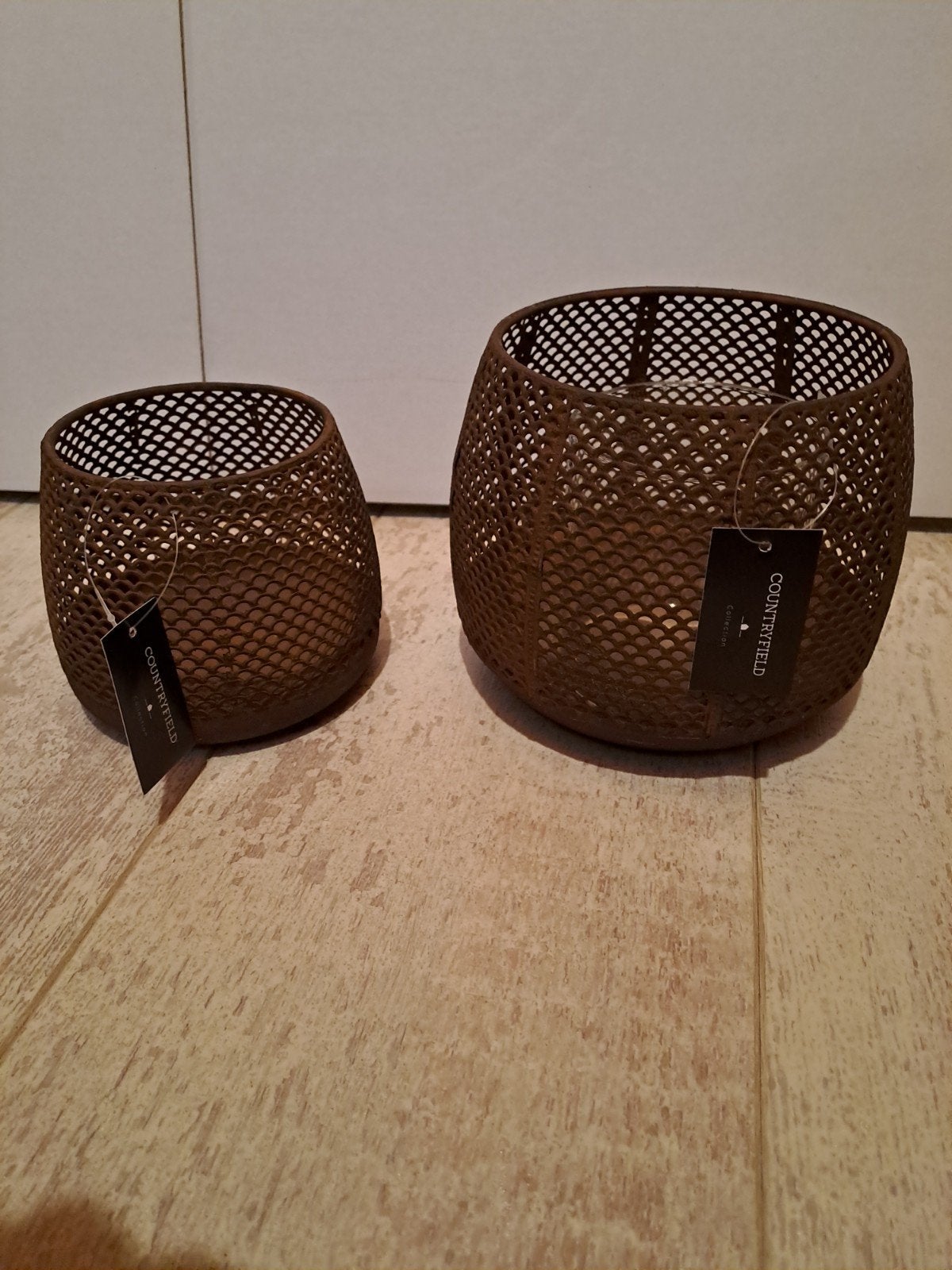 Nieuwe Countryfield Windlichten - Set van 2, Nieuw, Ophalen of Verzenden, Landelijk, Metaal