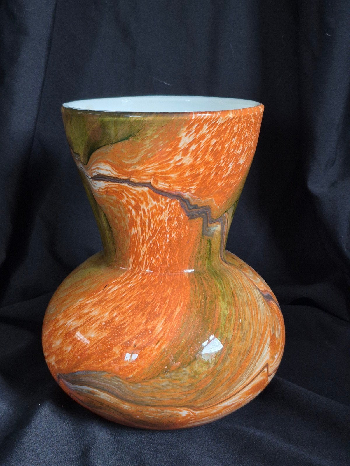 Prachtige Fidrio vaas napoli indian summer 30cm, 30 cm, Ophalen of Verzenden, Groen, Glas