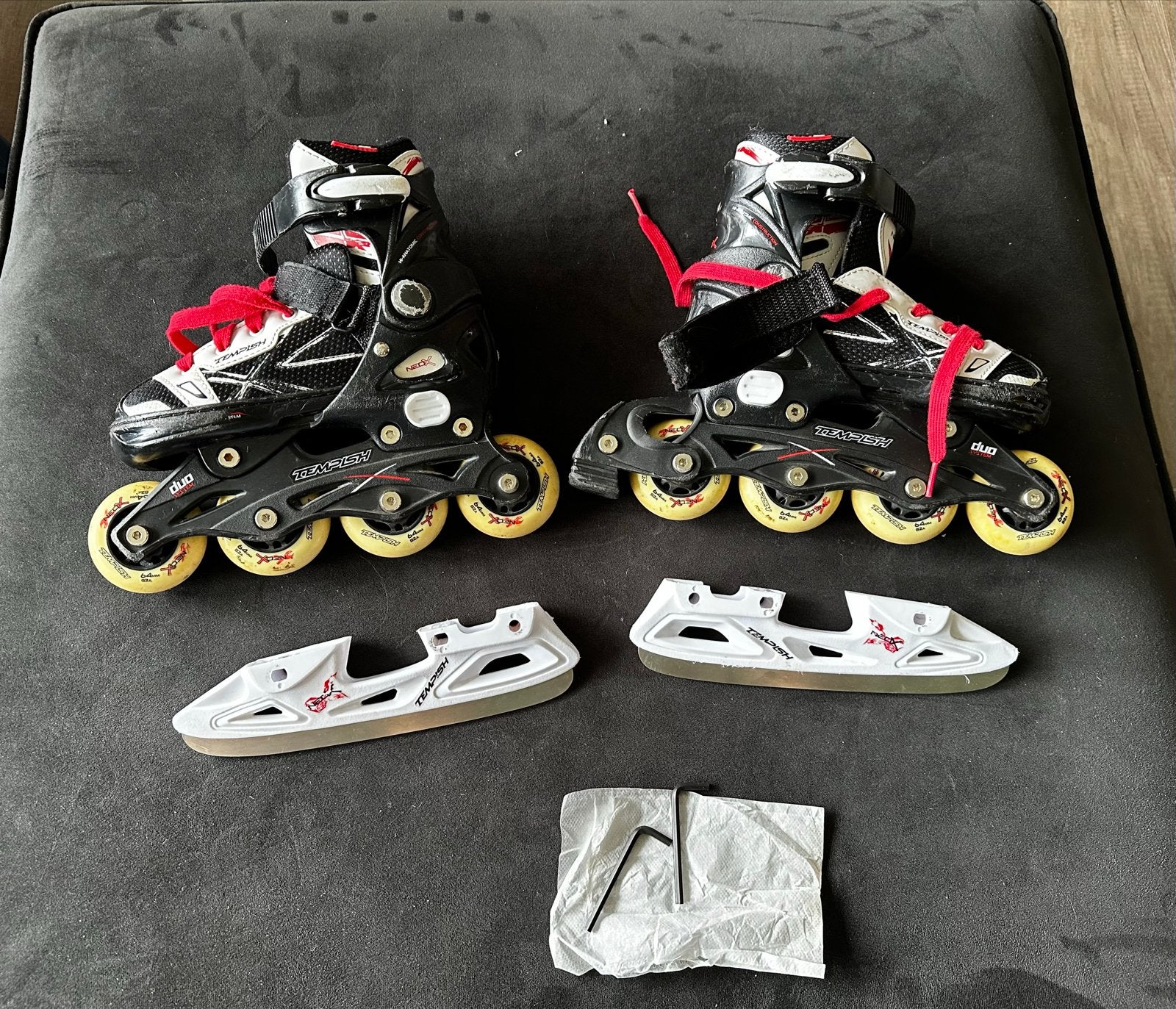 Tempish Duo Combi Schaatsen/Skeelers Maat 29-32, Ophalen, Kinderen, Inline skates 4 wielen, Verstelbaar