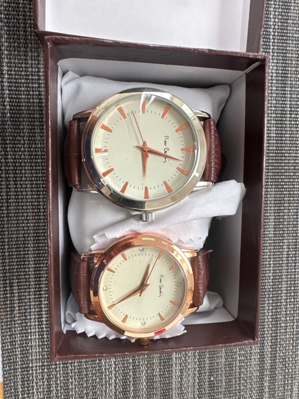 Pierre Cardin Horloges Set - Zilver en Roségoud, Overige merken, Leer, Staal, Polshorloge