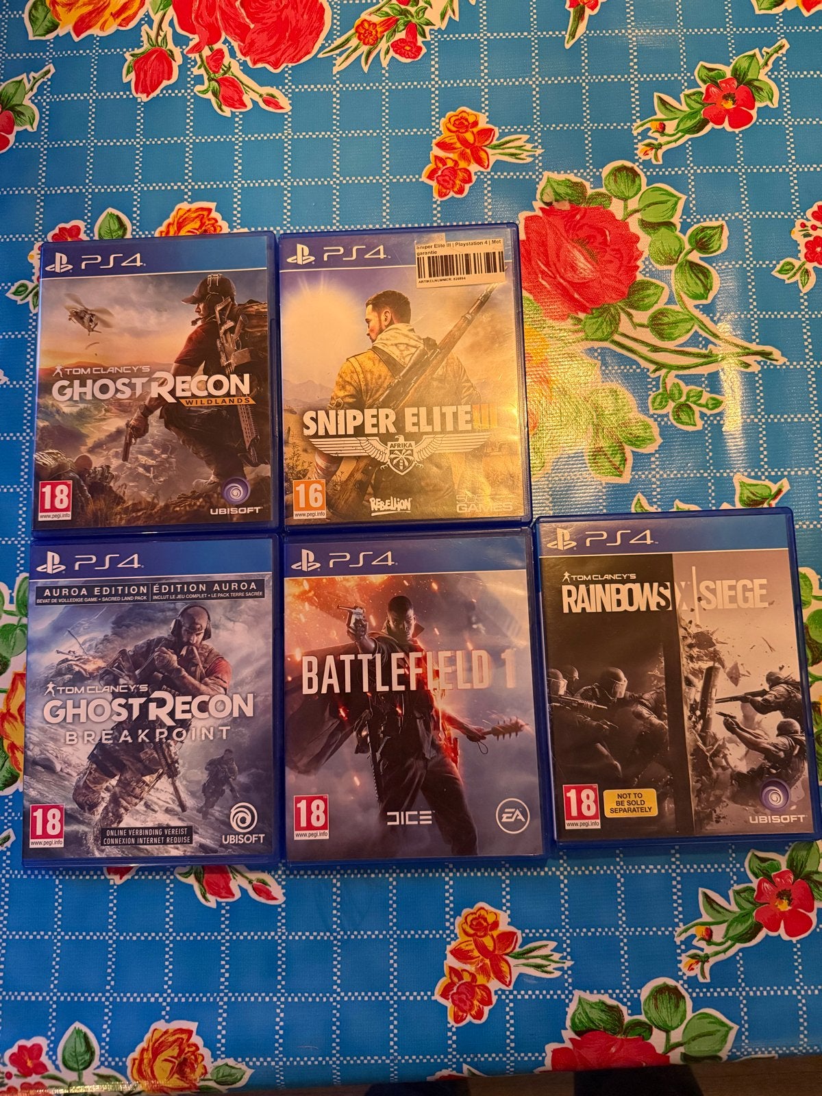 PS4 Games: Ghost Recon, Sniper Elite, Battlefield, Rainbow S, Spelcomputers en Games, Ophalen, Online, Gebruikt, Vanaf 18 jaar
