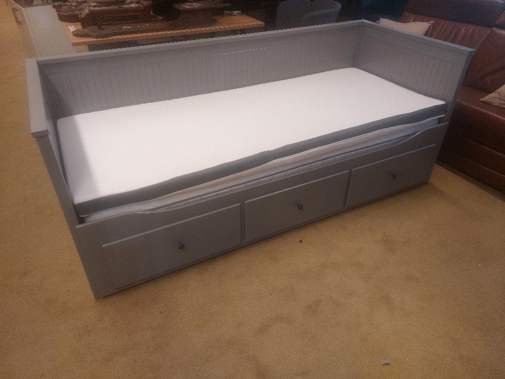 ikea hemnes bank+ 1pers.&2pers. bed +  opbergruimte (501081), Ophalen, Wit, Tweepersoons, Zo goed als nieuw