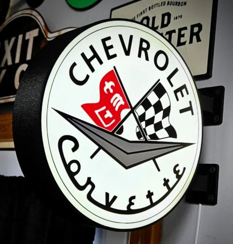 Dubbelzijdige LED Lichtbak - Chevrolet Corvette - Ø30cm, Ophalen of Verzenden, Nieuw