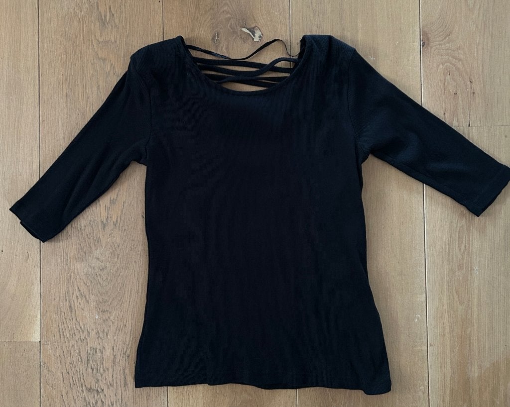 Jean Pascale zwarte top met open achterkant mt L, Kleding | Dames, Maat 38/40 (M), Zwart, Ophalen of Verzenden, Zo goed als nieuw