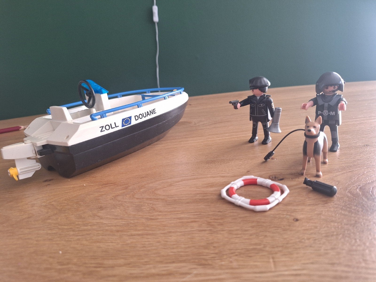 Playmobil Douane Boot met Figuren en Hond, Kinderen en Baby's, Speelgoed | Playmobil, Gebruikt, Losse onderdelen, Ophalen of Verzenden