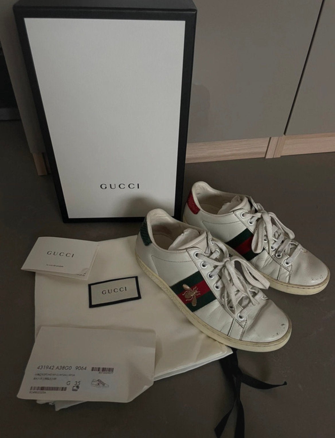 sneakers - gucci, Kleding | Dames, Wit, Ophalen of Verzenden, Sneakers of Gympen, Gedragen