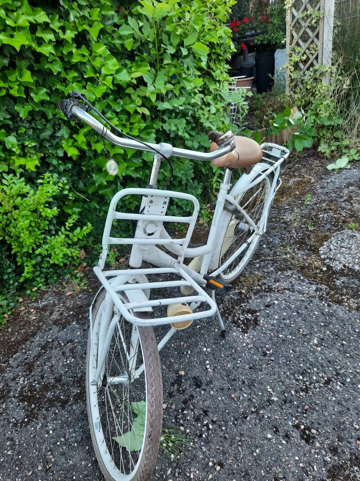 Damesfiets met lekke band en goed slot, Terugtraprem, 50 tot 53 cm, Ophalen, Overige merken
